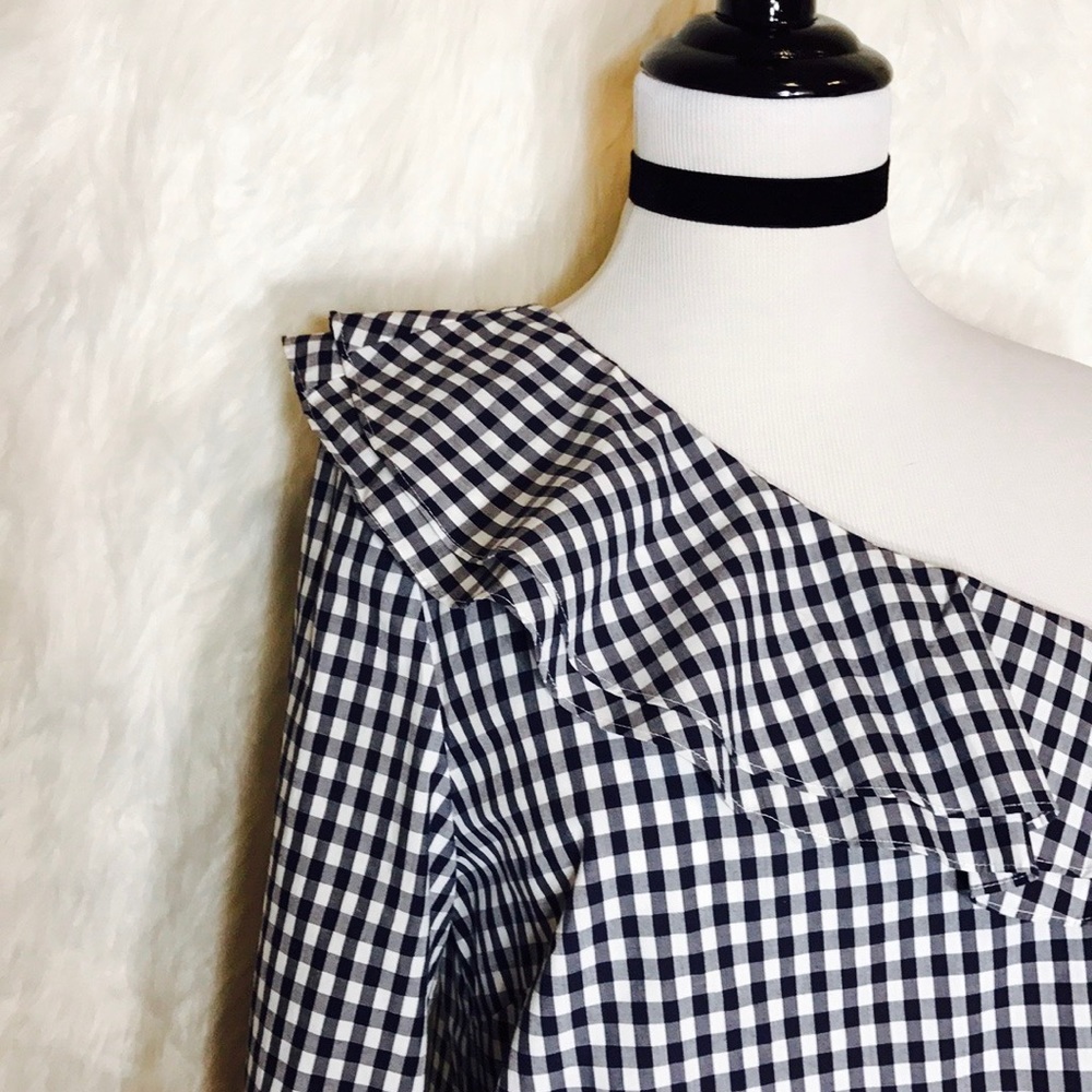 J.Crew One-shoulder Ruffle Top In Stripe - Picture 5 of 7